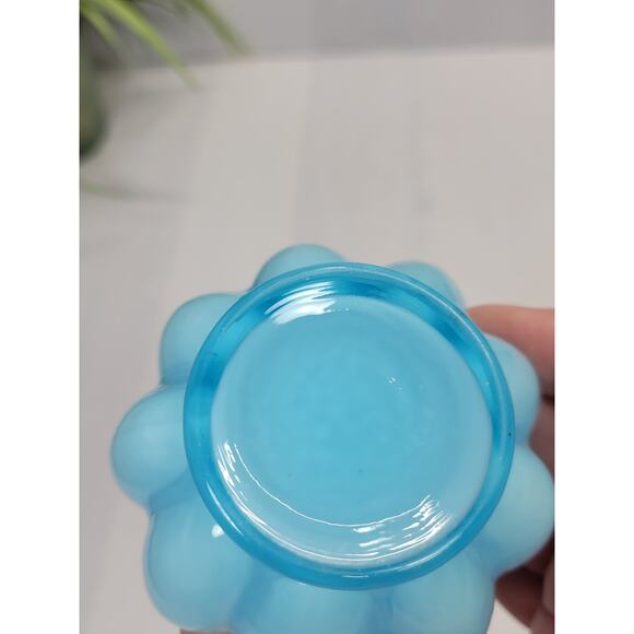 Vintage Fenton Cologne Bottle No Stopper Blue Overlay - Picture 5 of 5